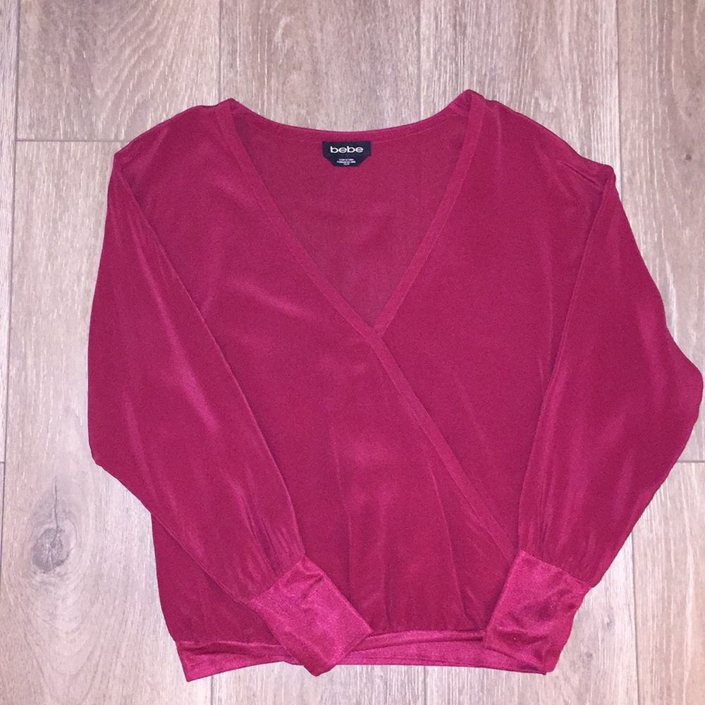 Low-Cut Bebe Silk Blouse